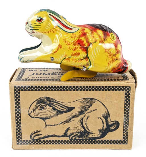 J Chein Tin Windup Jumping Rabbit w/ Box