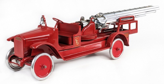 Restored Buddy L Aerial Ladder Fire Truck