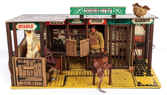 SIO Dodge City Lone Ranger Playset w/ Tonto Figure & Accessories