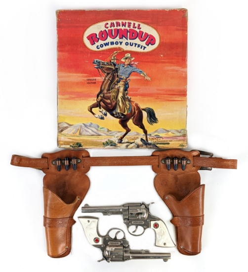 Carnell Roundup Cowboy Outfit w/ Western Cap Guns & Box