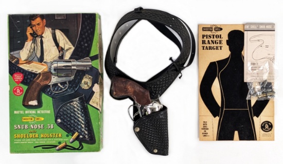 Mattel Shootin' Shell Snub-Nose .38 and Shoulder Holster In Box