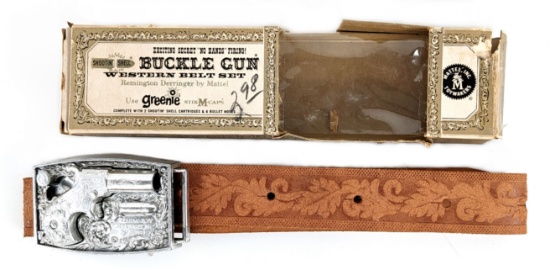 Mattel Shootin Shell Buckle Gun Western Belt Set In Box