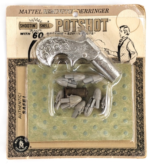 Mattel Shootin' Shell Potshot w/ Greenie Stik-M-Caps In Package