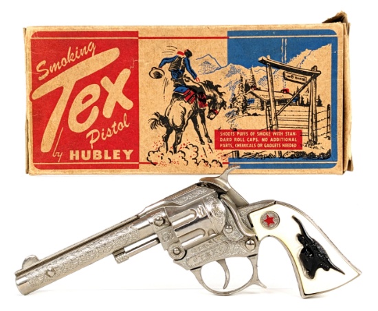 Hubley Smoking Tex Pistol Cap Gun w/ Box