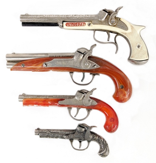 (4) Hubley Flintlock and Pirate Cap Guns