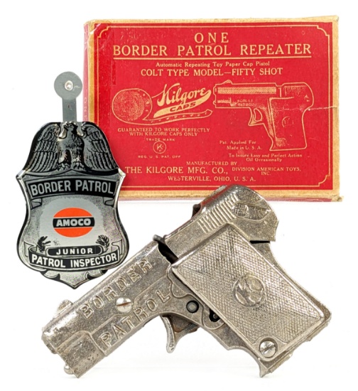 Kilgore Border Patrol Repeater Cap Gun Pistol w/ Box