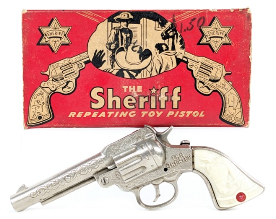 Stevens The Sheriff Cap Gun Pistol w/ Box