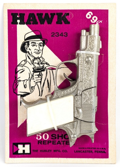 Hubley Hawk 50 Shot Repeater Cap Gun Pistol w/ Package