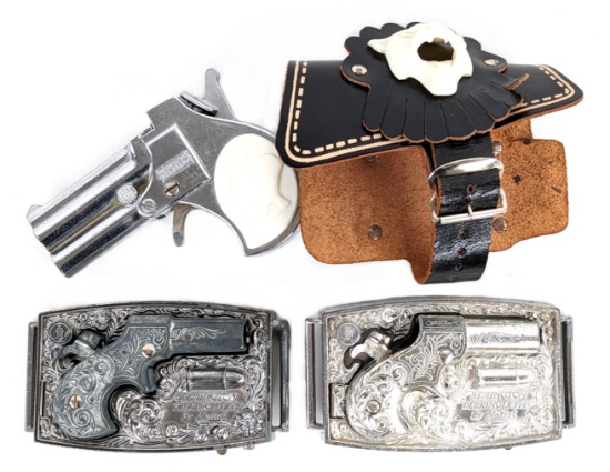 Hubley Panther & (2) Mattel Derringer Cap Gun Pistols