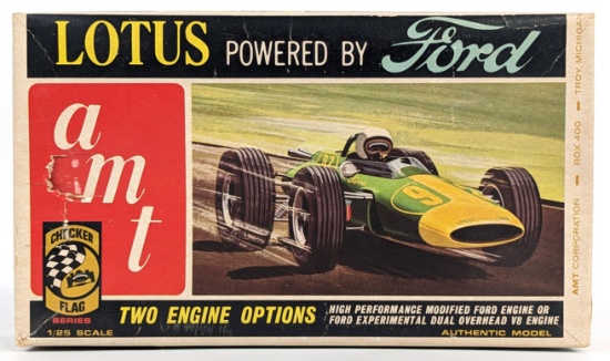 Vintage 1/25 Scale AMT Ford Lotus Model Kit In Box