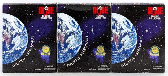 (3) Hasbro GI Joe Shuttle Astronaut Action Figures