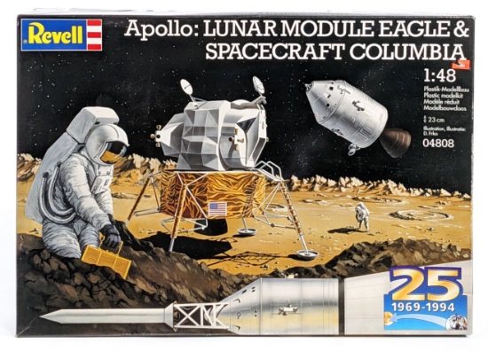 1/48 Revell Apollo Lunar Module Eagle & Spacecraft Columbia Model Kit - Sealed