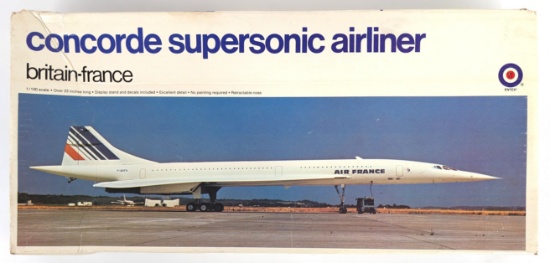 1/100 Scale Entex Concorde Supersonic Airliner France Airplane Model Kit - NIB