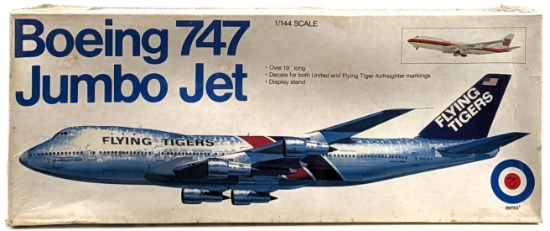 1/144 Scale Entex Boeing 747 Jumbo Jet Airplane Model Kit - Sealed