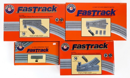 Lionel FasTrack Left Switch, Right Switch, WYE Remote Switch, & Operating Track