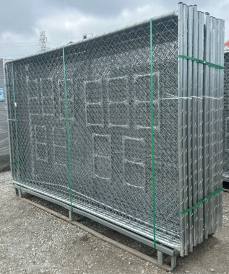 112ÓWx71ÓL Work Site Galvanized Freestanding Chain Link Fencing