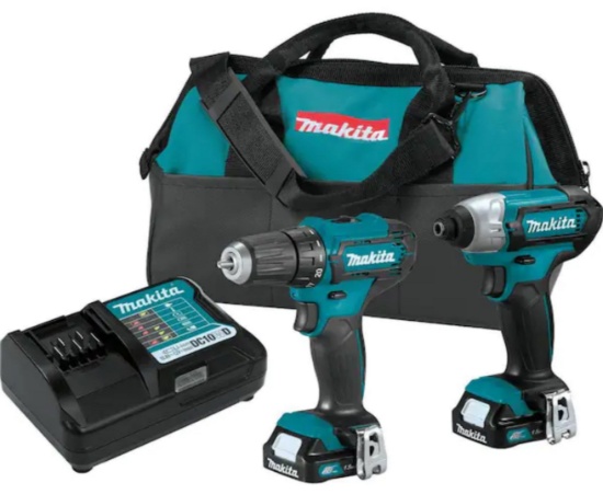 Makita 12V 1.5Ah Lithium-Ion Cordless Drill Driver & Impact Driver Combo