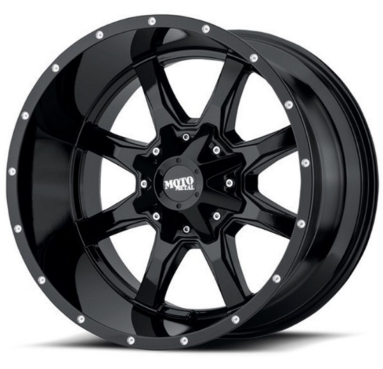 MOTO METAL M0970 17"x8" Gloss Black w/ Milled Lip Rims