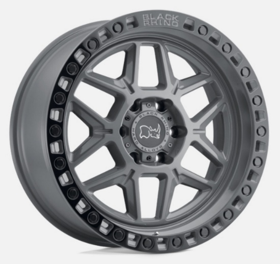 BLACK RHINO 18"x9.0" Battleship Gray w/ Black Ring Rims