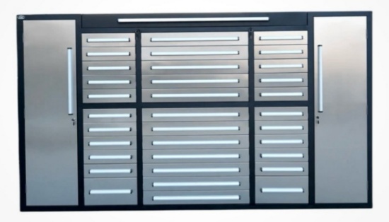 Steelman 9' 34 Drawer Stainless Steel Workbench