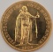 Restrike 1908 Hungary 100 Korona Gold Coin