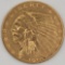 1910 United States Indian Head Type Quarter Eagle $2.50 Gold Coin