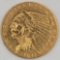 1911 United States Indian Head Type Quarter Eagle $2.50 Gold Coin
