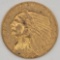1926 United States Indian Head Type Quarter Eagle $2.50 Gold Coin