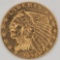 1928 United States Indian Head Type Quarter Eagle $2.50 Gold Coin