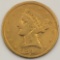 1844 United States Liberty Head Coronet Type No Motto Half Eagle $5.00 Gold Coin