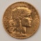 1909 France 20 Francs Rooster Gold Coin