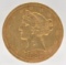 1880 United States Liberty Head Coronet Type Half Eagle $5.00 Gold Coin