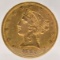 1880 United States Liberty Head Coronet Type Half Eagle $5.00 Gold Coin