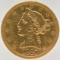 1880-S United States Liberty Head Coronet Type Half Eagle $5.00 Gold Coin
