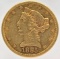 1885-S United States Liberty Head Coronet Type Half Eagle $5.00 Gold Coin