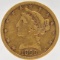1899-S United States Liberty Head Coronet Type Half Eagle $5.00 Gold Coin