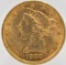 1900 United States Liberty Head Coronet Type Half Eagle $5.00 Gold Coin