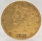 1880 United States Liberty Head Coronet Type Eagle $10.00 Gold Coin