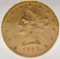1893 United States Liberty Head Coronet Type Eagle $10.00 Gold Coin