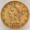 1898 United States Liberty Head Coronet Type Eagle $10.00 Gold Coin