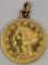 1903 United States $2-1/2 Liberty Gold Coin Pendant