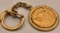 18K Yellow Gold Keychain With U.S. 1909-D $5 Indian Head Gold Piece