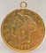 1902-S United States $20 Liberty Head Gold Piece With Attached Bail
