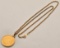 1906-S United States $5 Liberty Head Gold Piece With Gold-Filled Bezel & Chain