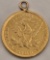 1866-1908 United States $5 Half Eagle Liberty Head Gold Coin Love Token With Attached Bail