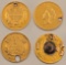 (4) 1854-1889 United States $1 Indian Head Gold Coins Love Tokens-Holes-Damaged