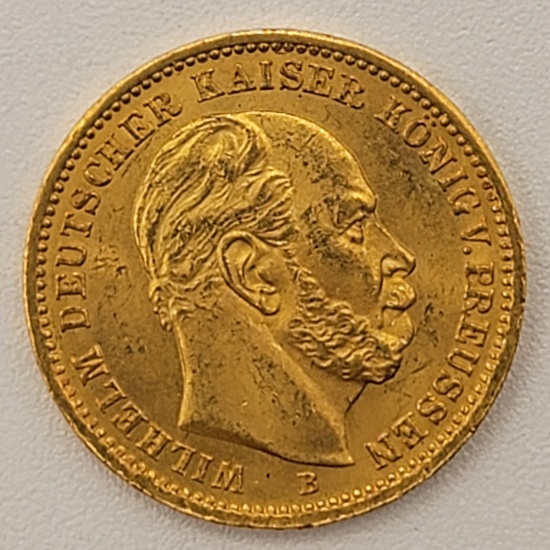 1872B German States Prussia 20 Mark Gold Coin