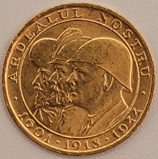 1944 Romania 20 Lei 3 Kings Gold Coin