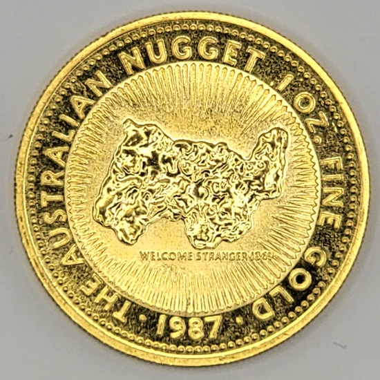 1987 Australian Nugget $100 One Ounce .9999 Fine Gold Coin