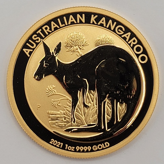 2021 Australian Kangaroo $100 One Ounce .9999 Fine Gold Coin